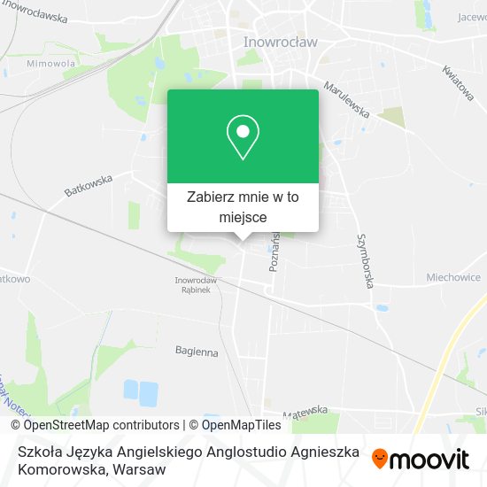 Mapa Szkoła Języka Angielskiego Anglostudio Agnieszka Komorowska