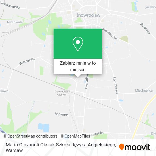 Mapa Maria Giovanoli-Oksiak Szkoła Języka Angielskiego