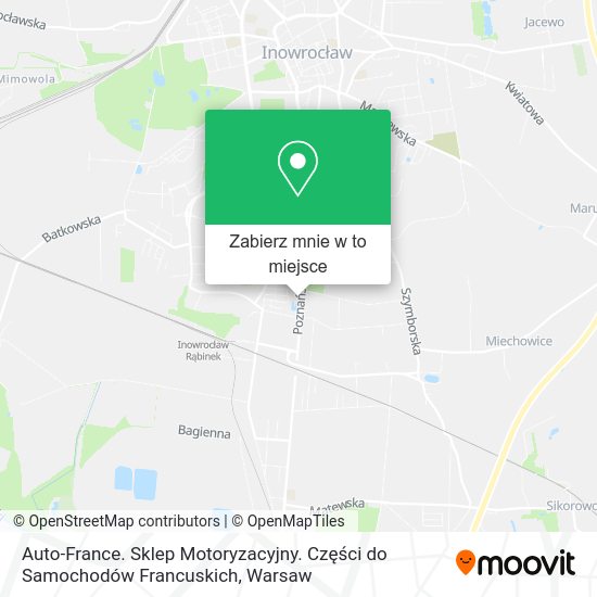 Mapa Auto-France. Sklep Motoryzacyjny. Części do Samochodów Francuskich