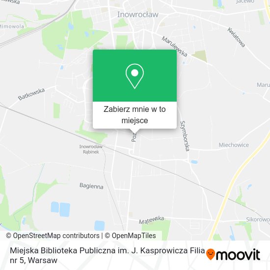 Mapa Miejska Biblioteka Publiczna im. J. Kasprowicza Filia nr 5