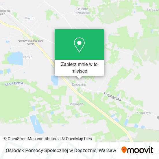 Mapa Osrodek Pomocy Spolecznej w Deszcznie