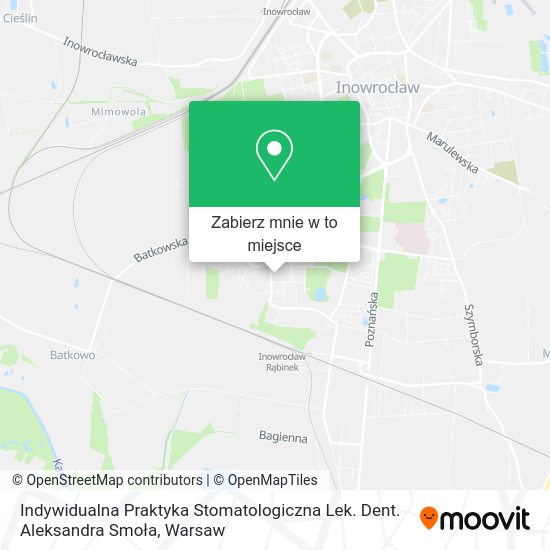 Mapa Indywidualna Praktyka Stomatologiczna Lek. Dent. Aleksandra Smoła