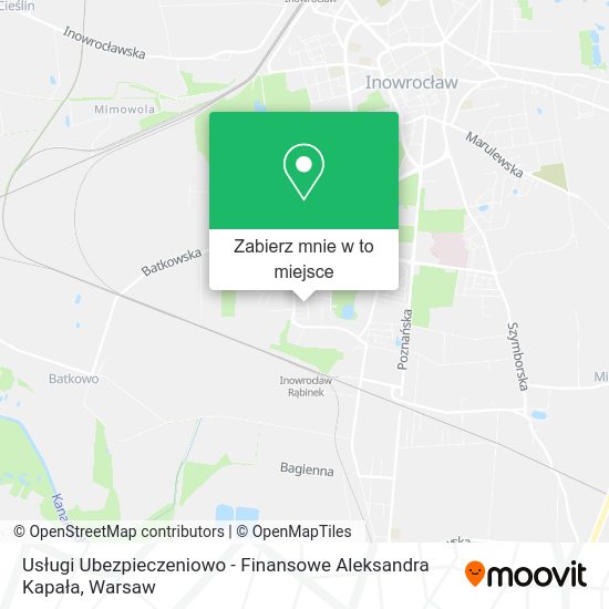 Mapa Usługi Ubezpieczeniowo - Finansowe Aleksandra Kapała