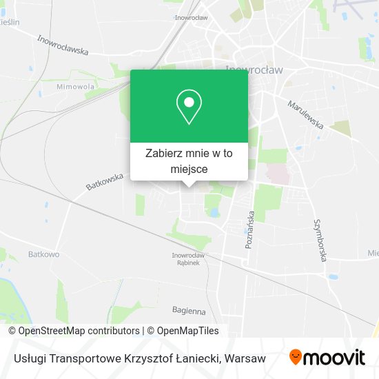 Mapa Usługi Transportowe Krzysztof Łaniecki