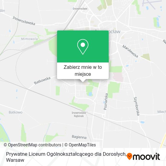 Mapa Prywatne Liceum Ogólnokształcącego dla Dorosłych