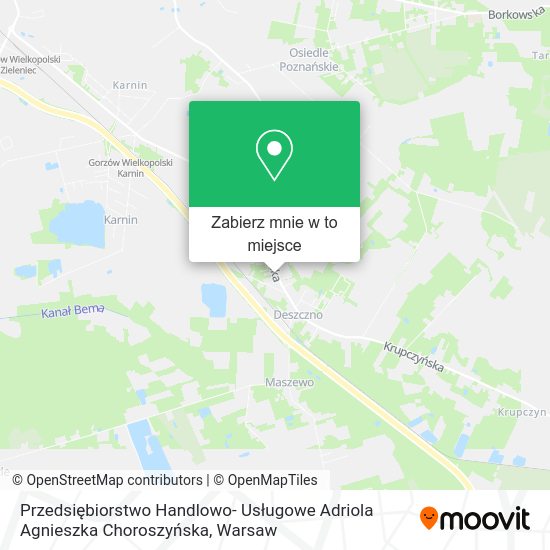 Mapa Przedsiębiorstwo Handlowo- Usługowe Adriola Agnieszka Choroszyńska