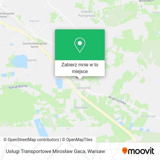 Mapa Usługi Transportowe Mirosław Gaca