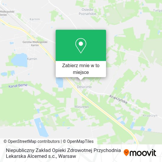 Mapa Niepubliczny Zakład Opieki Zdrowotnej Przychodnia Lekarska Alcemed s.c.