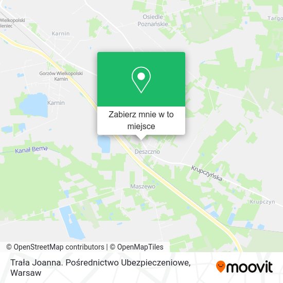 Mapa Trała Joanna. Pośrednictwo Ubezpieczeniowe