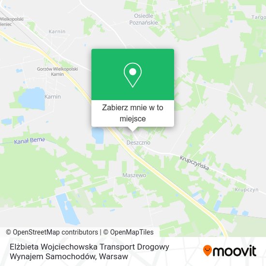 Mapa Elżbieta Wojciechowska Transport Drogowy Wynajem Samochodów