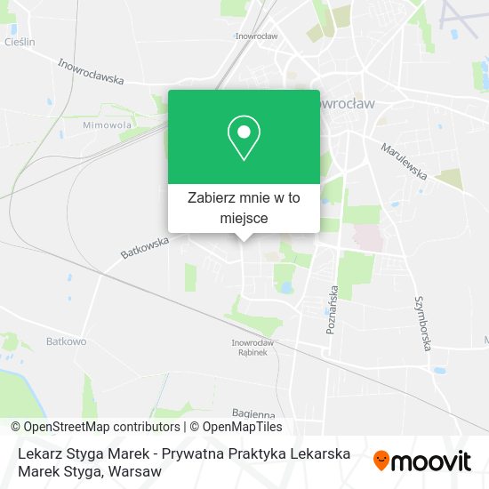 Mapa Lekarz Styga Marek - Prywatna Praktyka Lekarska Marek Styga