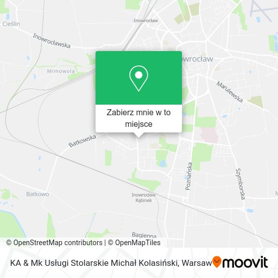 Mapa KA & Mk Usługi Stolarskie Michał Kolasiński