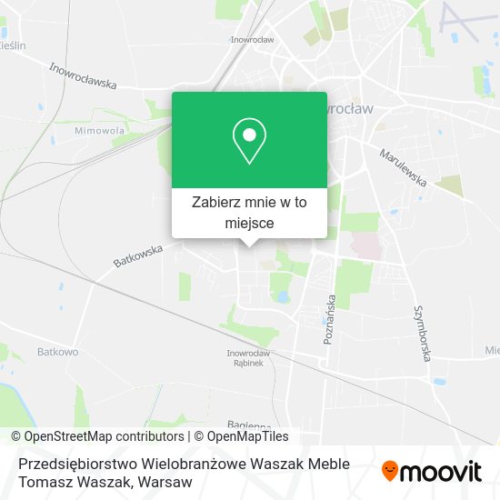 Mapa Przedsiębiorstwo Wielobranżowe Waszak Meble Tomasz Waszak