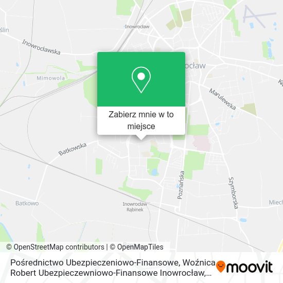 Mapa Pośrednictwo Ubezpieczeniowo-Finansowe, Woźnica Robert Ubezpieczewniowo-Finansowe Inowrocław