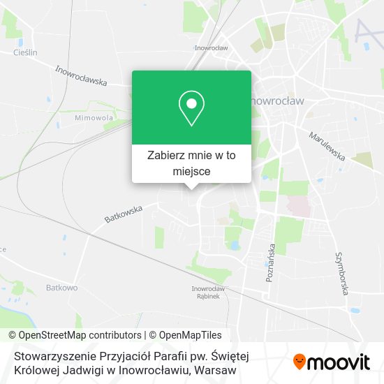 Mapa Stowarzyszenie Przyjaciół Parafii pw. Świętej Królowej Jadwigi w Inowrocławiu