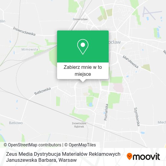 Mapa Zeus Media Dystrybucja Materiałów Reklamowych Januszewska Barbara