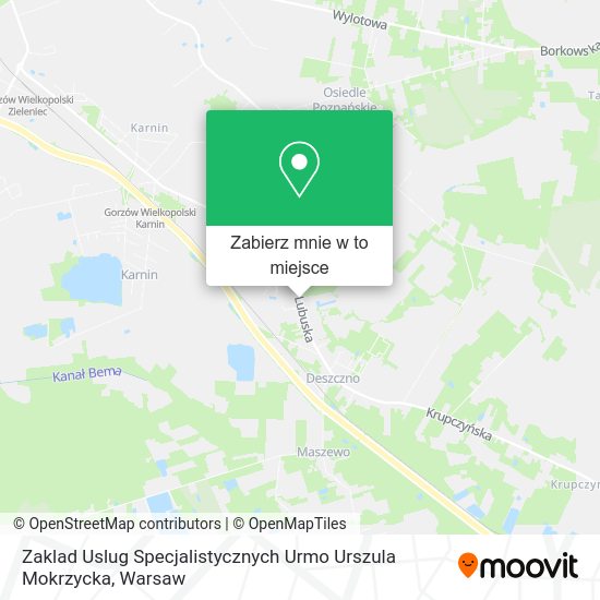 Mapa Zaklad Uslug Specjalistycznych Urmo Urszula Mokrzycka