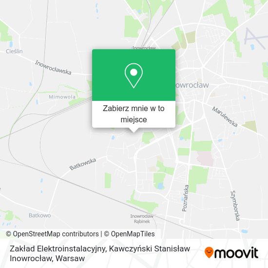 Mapa Zakład Elektroinstalacyjny, Kawczyński Stanisław Inowrocław