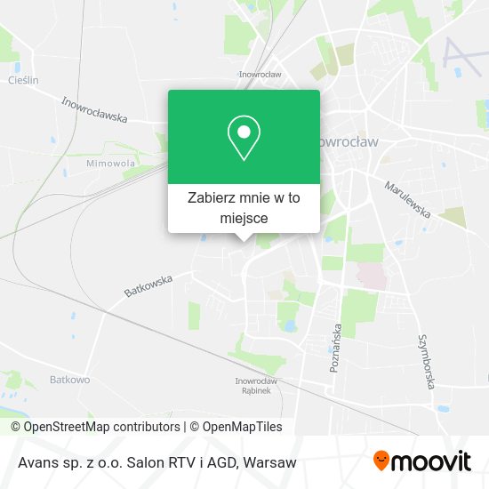 Mapa Avans sp. z o.o. Salon RTV i AGD