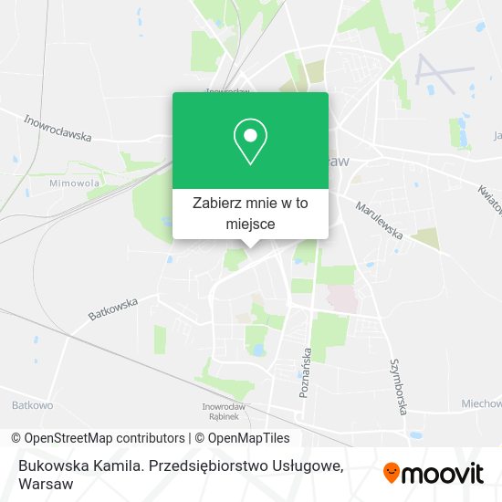 Mapa Bukowska Kamila. Przedsiębiorstwo Usługowe