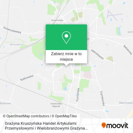 Mapa Grażyna Kruszyńska Handel Artykułami Przemysłowymi i Wielobranżowymi Grażyna Kruszyńska