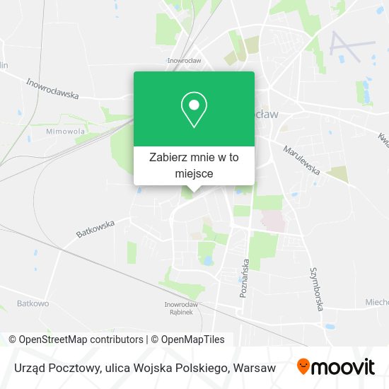 Mapa Urząd Pocztowy, ulica Wojska Polskiego