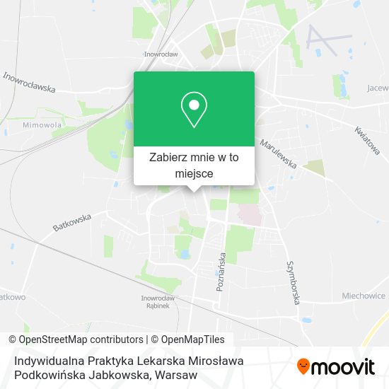 Mapa Indywidualna Praktyka Lekarska Mirosława Podkowińska Jabkowska