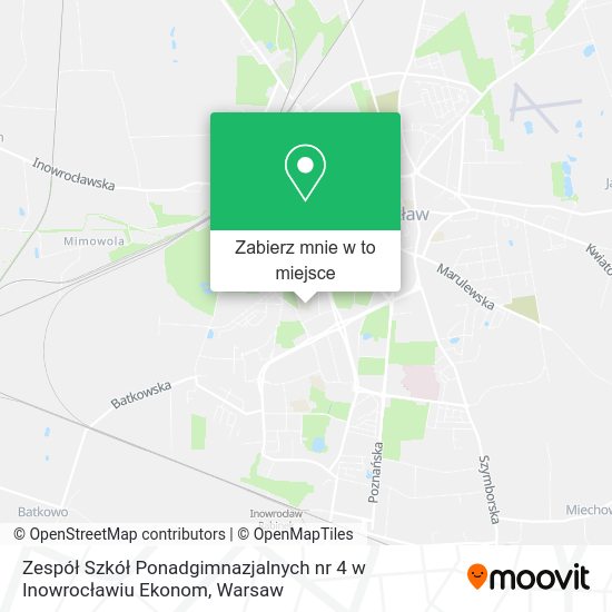 Mapa Zespół Szkół Ponadgimnazjalnych nr 4 w Inowrocławiu Ekonom