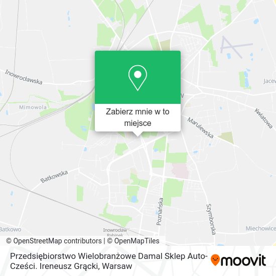 Mapa Przedsiębiorstwo Wielobranżowe Damal Sklep Auto-Cześci. Ireneusz Grącki