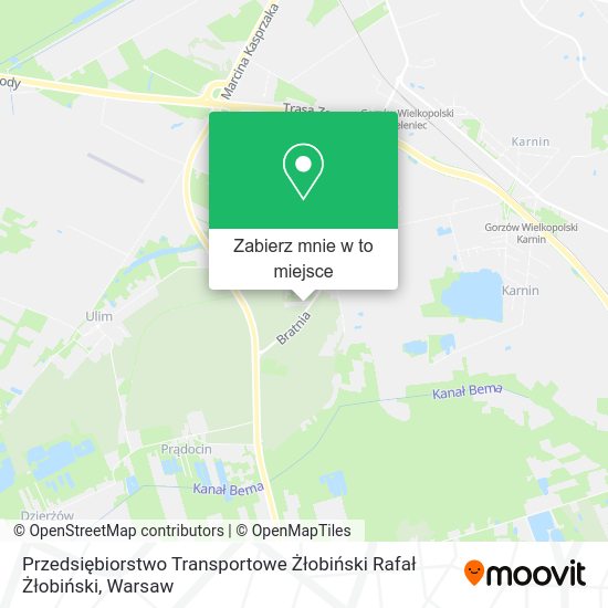 Mapa Przedsiębiorstwo Transportowe Żłobiński Rafał Żłobiński