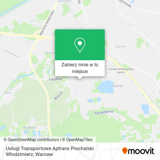 Mapa Usługi Transportowe Aptrans Prochalski Włodzimierz