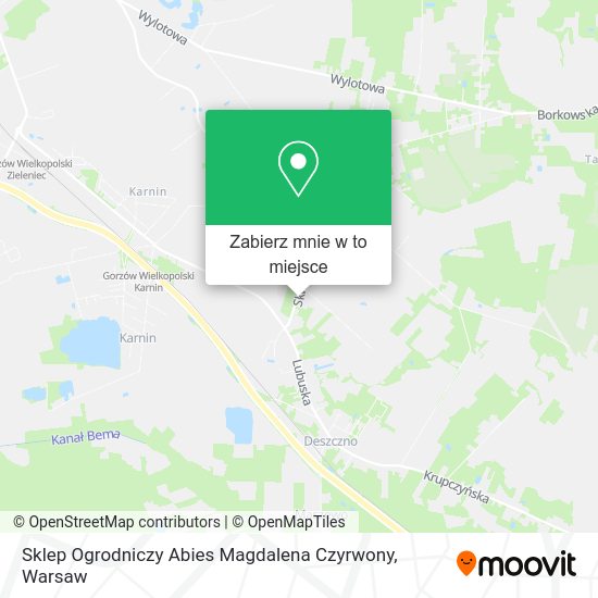 Mapa Sklep Ogrodniczy Abies Magdalena Czyrwony