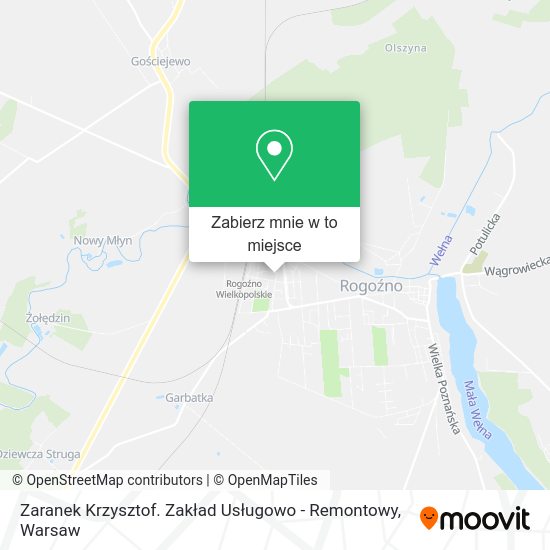 Mapa Zaranek Krzysztof. Zakład Usługowo - Remontowy