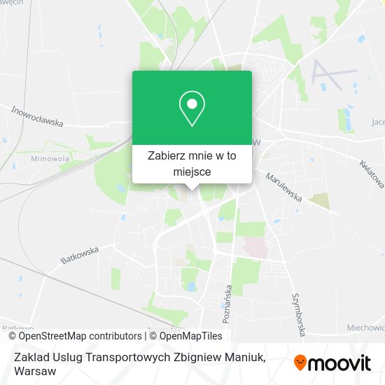 Mapa Zaklad Uslug Transportowych Zbigniew Maniuk