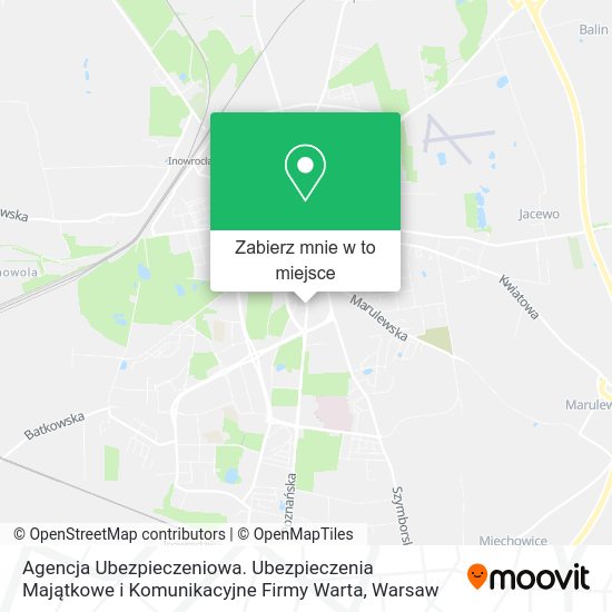 Mapa Agencja Ubezpieczeniowa. Ubezpieczenia Majątkowe i Komunikacyjne Firmy Warta