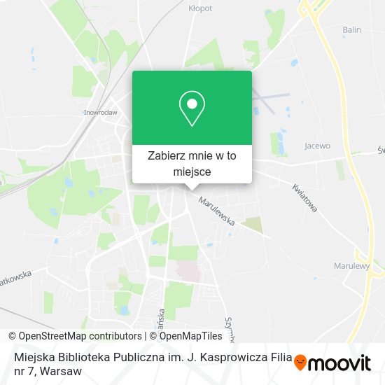 Mapa Miejska Biblioteka Publiczna im. J. Kasprowicza Filia nr 7