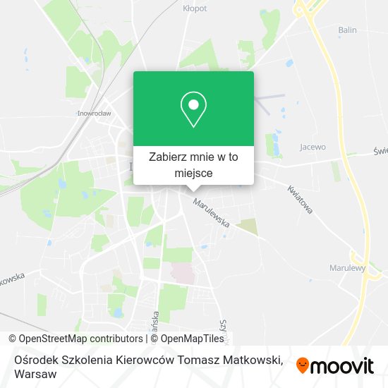 Mapa Ośrodek Szkolenia Kierowców Tomasz Matkowski