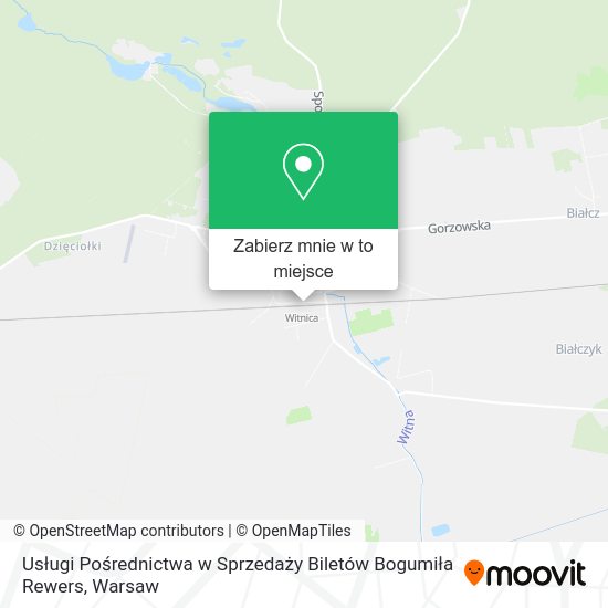 Mapa Usługi Pośrednictwa w Sprzedaży Biletów Bogumiła Rewers