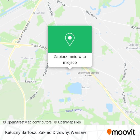 Mapa Kałużny Bartosz. Zakład Drzewny