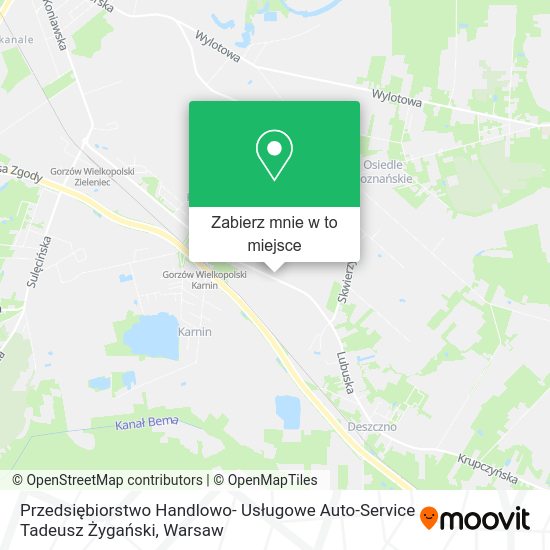 Mapa Przedsiębiorstwo Handlowo- Usługowe Auto-Service Tadeusz Żygański