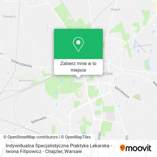 Mapa Indywidualna Specjalistyczna Praktyka Lekarska - Iwona Filipowicz - Chajzler