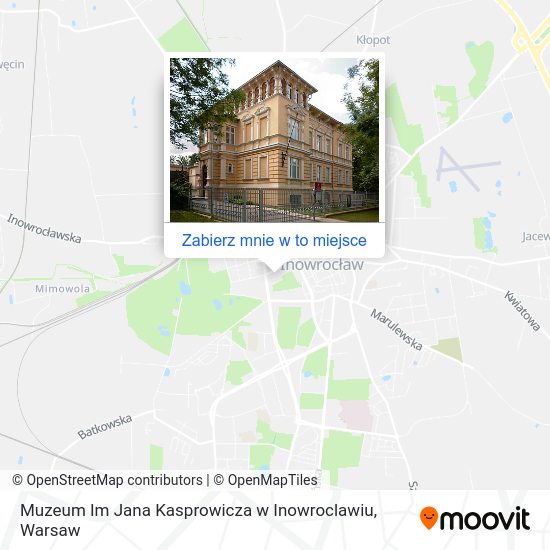 Mapa Muzeum Im Jana Kasprowicza w Inowroclawiu