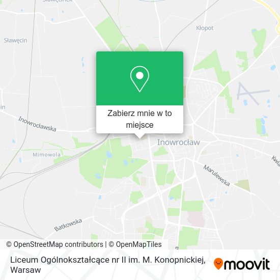 Mapa Liceum Ogólnokształcące nr II im. M. Konopnickiej