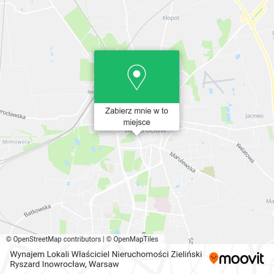 Mapa Wynajem Lokali Właściciel Nieruchomości Zieliński Ryszard Inowrocław