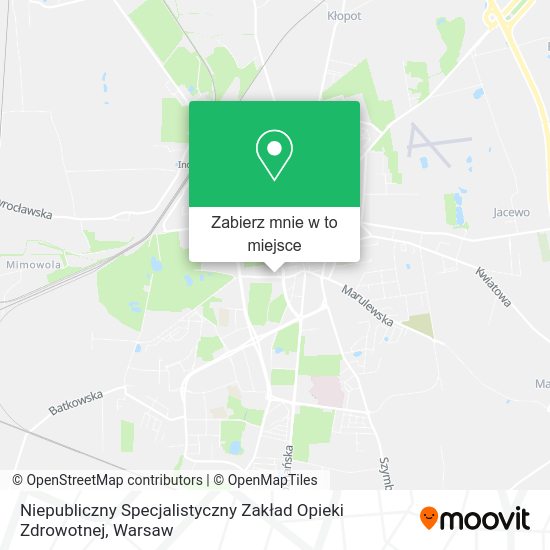 Mapa Niepubliczny Specjalistyczny Zakład Opieki Zdrowotnej