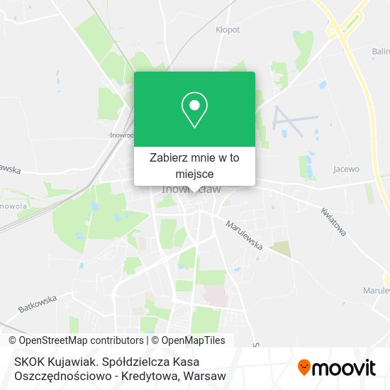 Mapa SKOK Kujawiak. Spółdzielcza Kasa Oszczędnościowo - Kredytowa