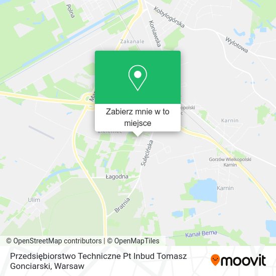 Mapa Przedsiębiorstwo Techniczne Pt Inbud Tomasz Gonciarski