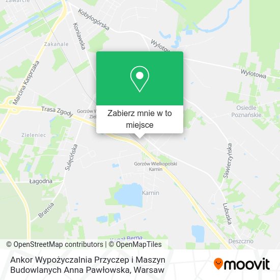 Mapa Ankor Wypożyczalnia Przyczep i Maszyn Budowlanych Anna Pawłowska