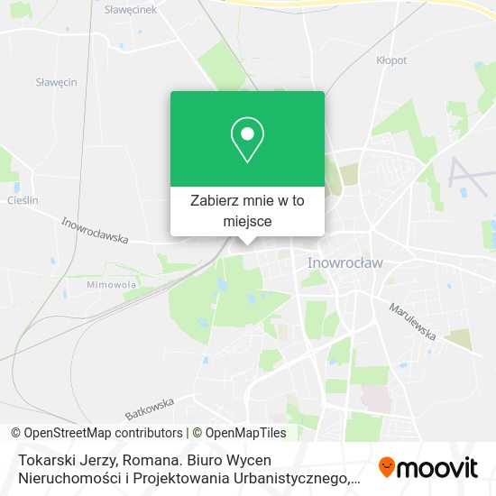 Mapa Tokarski Jerzy, Romana. Biuro Wycen Nieruchomości i Projektowania Urbanistycznego