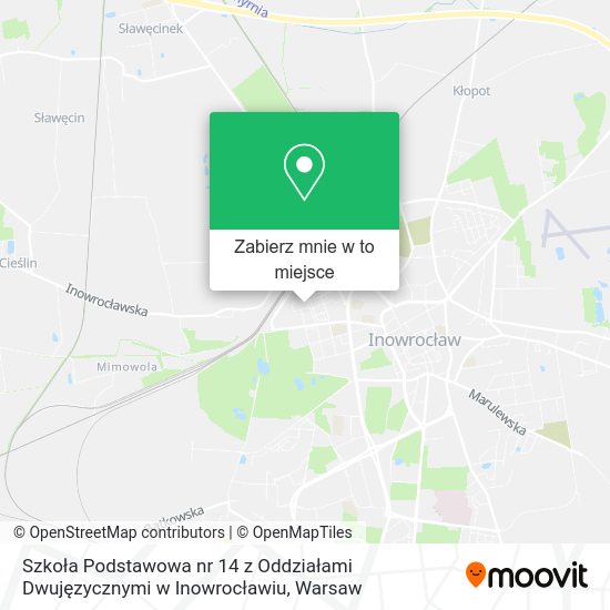 Mapa Szkoła Podstawowa nr 14 z Oddziałami Dwujęzycznymi w Inowrocławiu